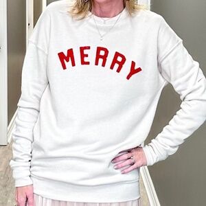 MERRY sweatshirt by Oat Collective in Heather Dust Size Large